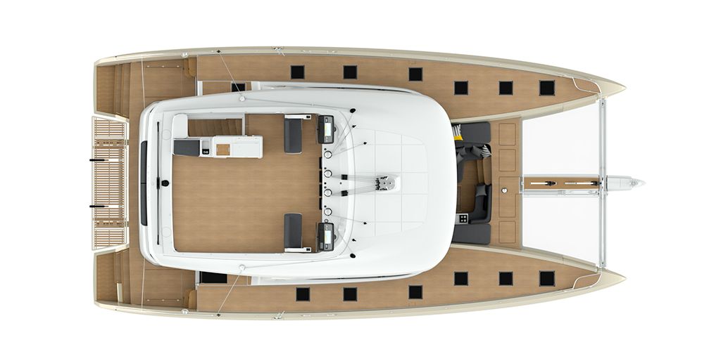 Flybridge deck plan of the Lagoon SIXTY 5